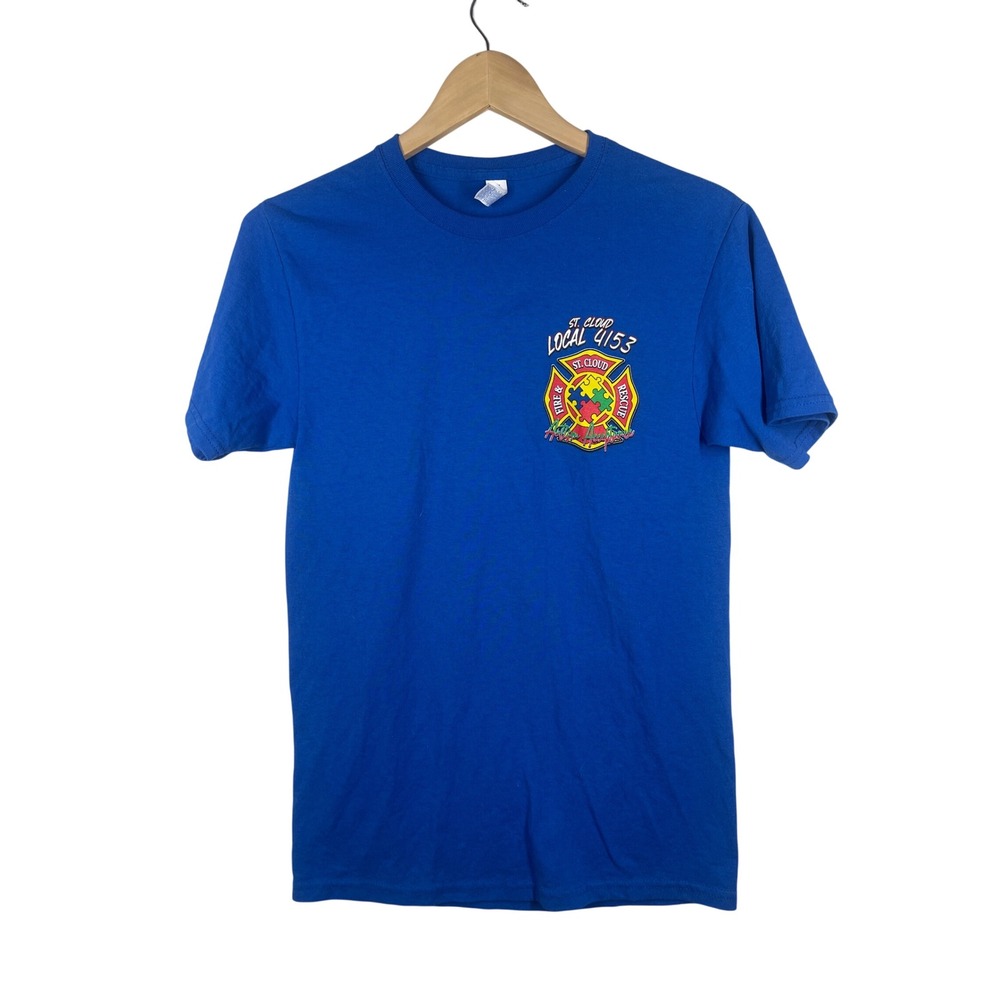 St Cloud Local 4153 Florida Fire Rescue Autism Acceptance T-Shirt Blue S